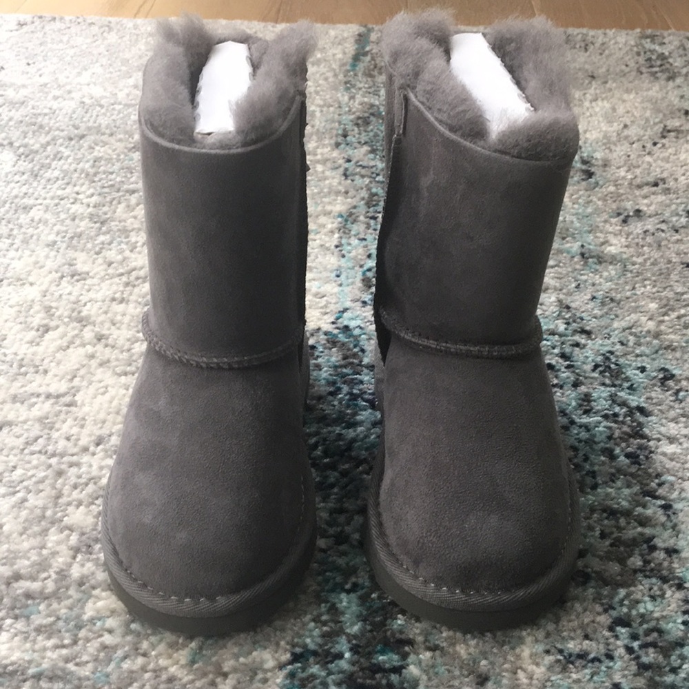 UGG Toddlers Authentic Bailey Bow Grey Boots New